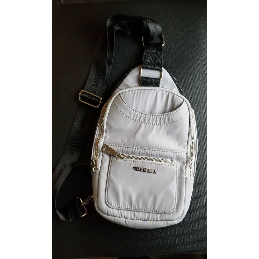 Steve madden light grey cross body bag  with adjustable canvas strap